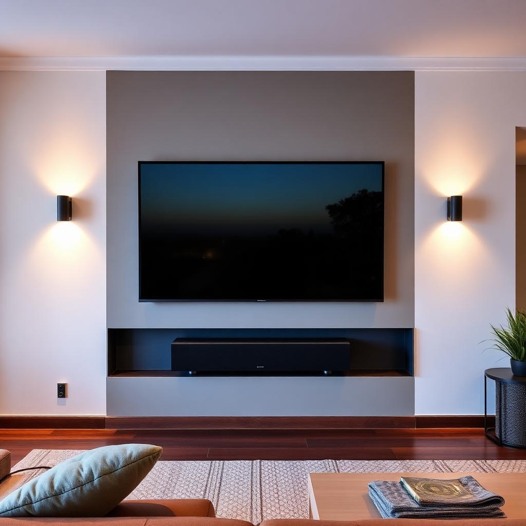 Professional TV wall mounting with hidden cables